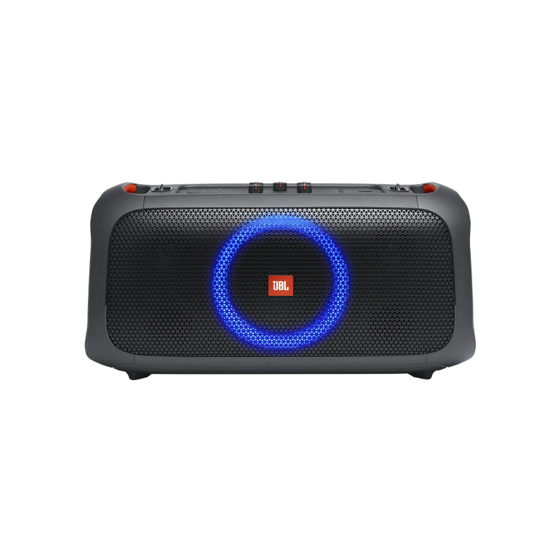 JBL PartyBox On-The-Go - Black - Portable party speaker with built-in lights and wireless mic - Front image number null